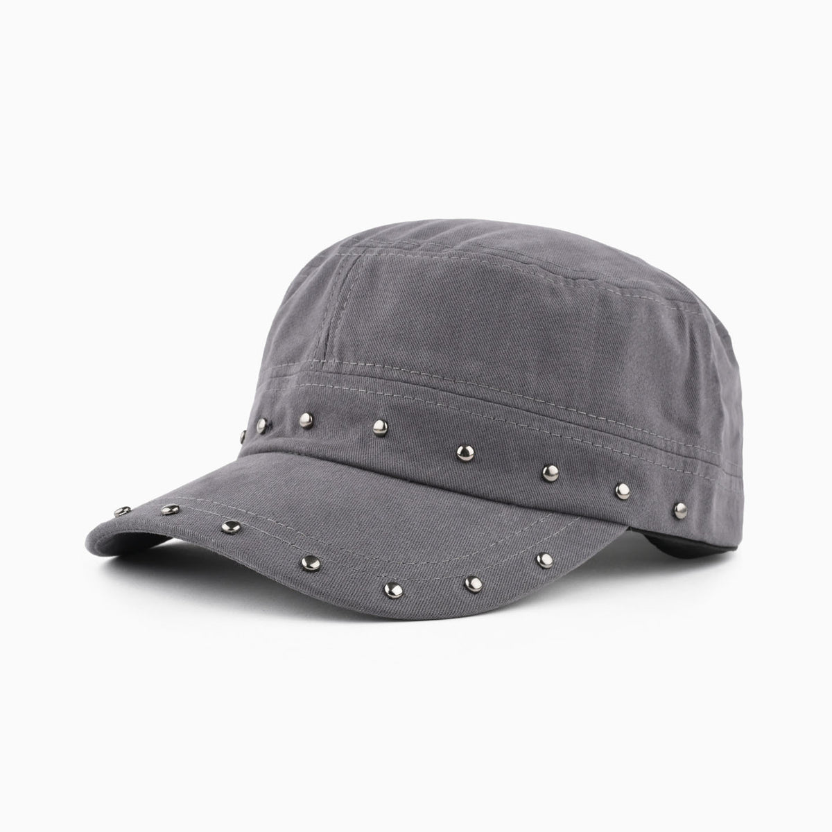 Retro Rivet Studded Flat-Top Baseball Cap 6W6HAT778