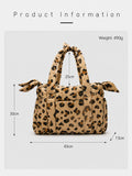 Leopard Print Puffer Lightweight Padded Tote Bag 6W10BBG2403
