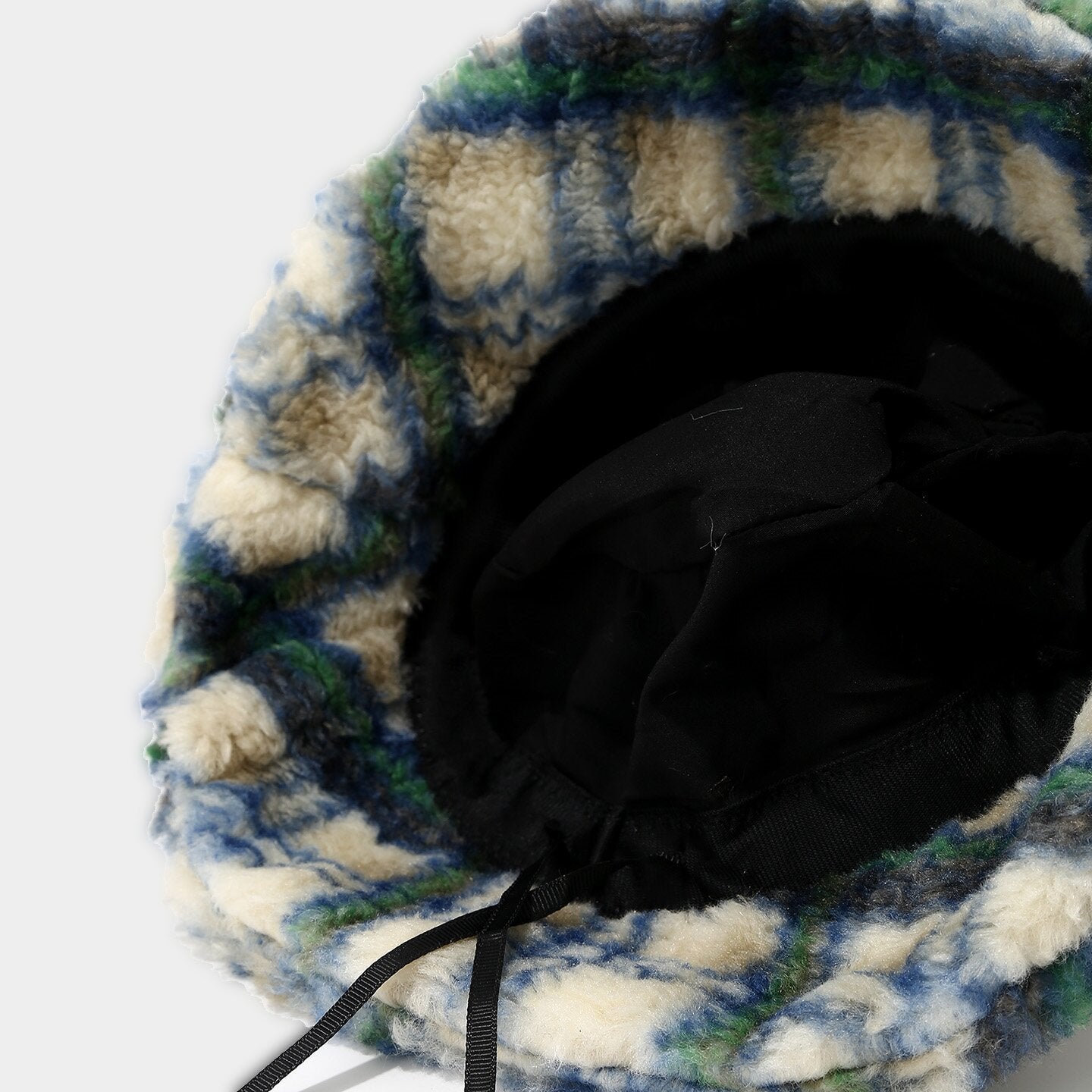 Casual Fluffy Color Contrast Warm Bucket Hat 6W6HAT531