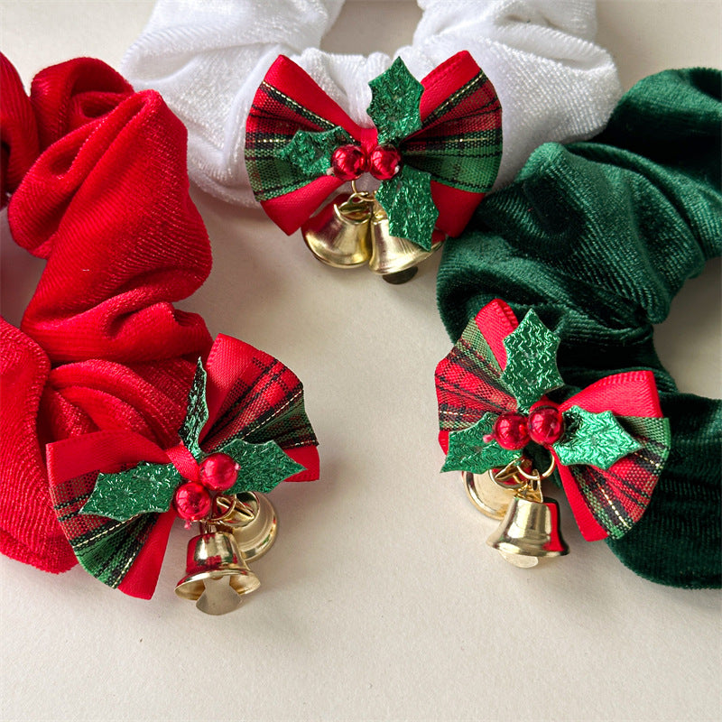 Christmas Sequin Bow Scrunchies - DippedShop Wholesale - #0531