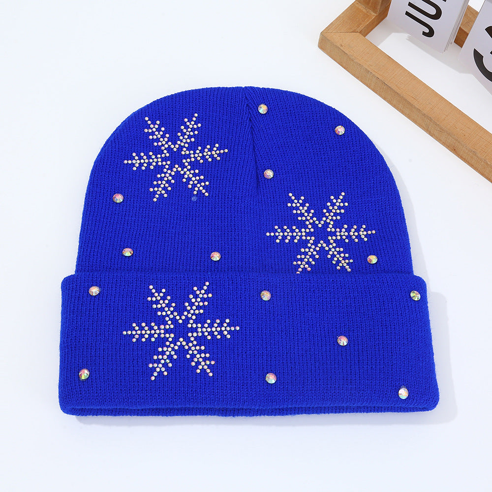 Rhinestone Snowflake Knit Beanie - DippedShop Wholesale - #6995