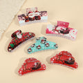6 Pcs Christmas Print Non-Slip Hair Claws Set 6W6HCP1615