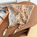 Sweet Floral Print Triangle Silk Scarf 6W6NSI203
