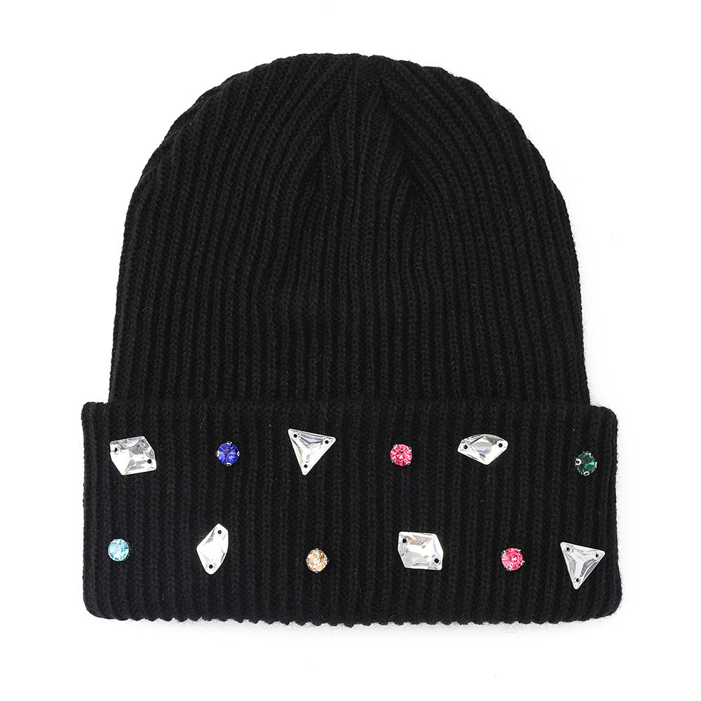 Rhinestone Knit Beanie - DippedShop Wholesale - #7875