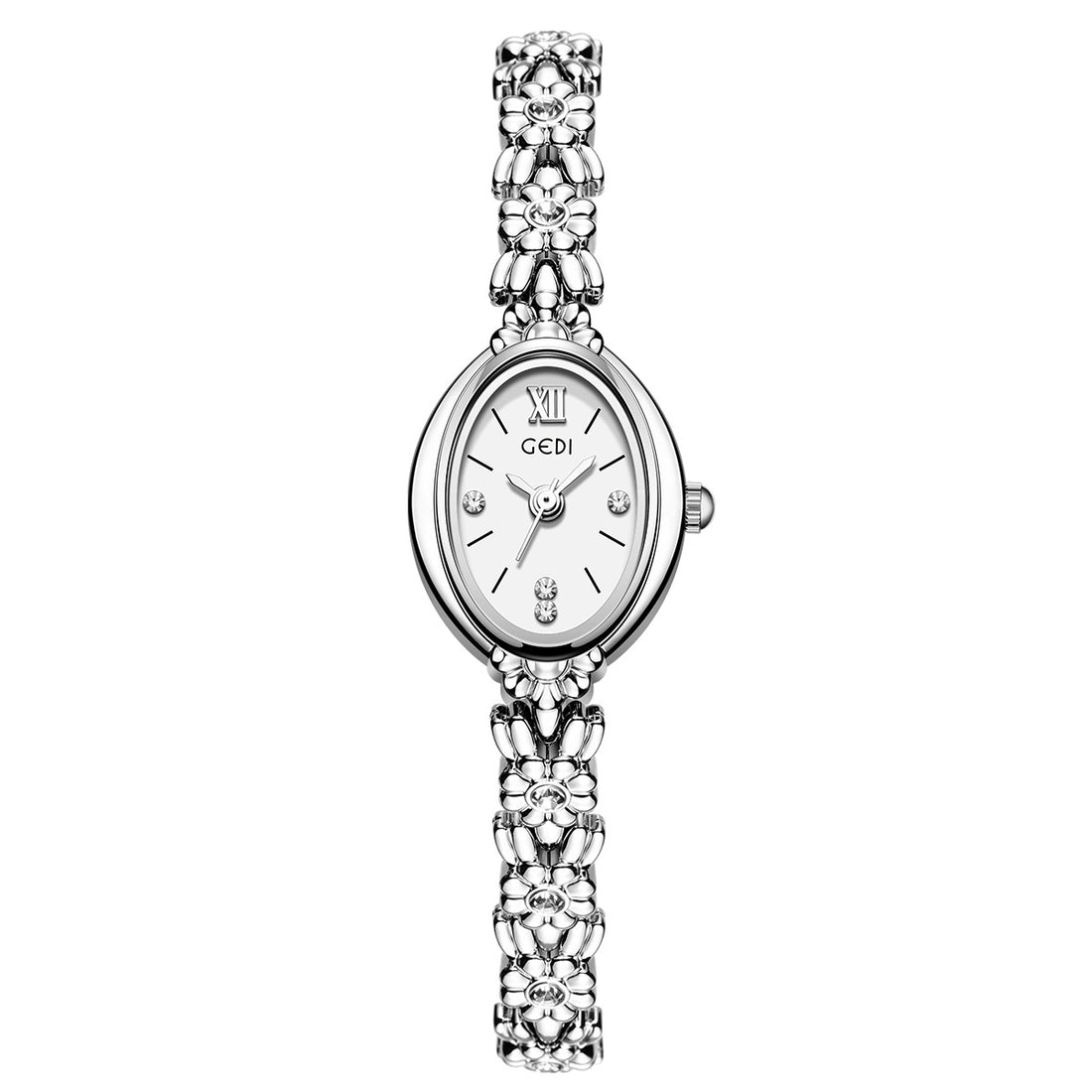 Luxury Rhinestone Oval Dial Quartz Wrist Watch MK2SSAS6W6JWA02