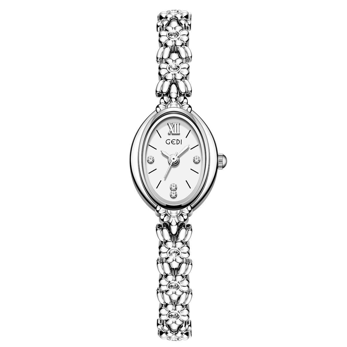 Luxury Rhinestone Oval Dial Quartz Wrist Watch MK2SSAS6W6JWA02