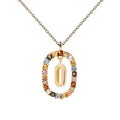 Colorful CZ Letter Pendant - DippedShop Wholesale - #9603