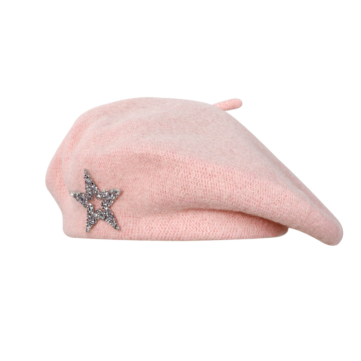 Rhinestone Star Knit Beret - DippedShop Wholesale - #1523