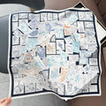 Paisley Print Luxury Mulberry Silk Square Scarf MK2BW6W6NSI04