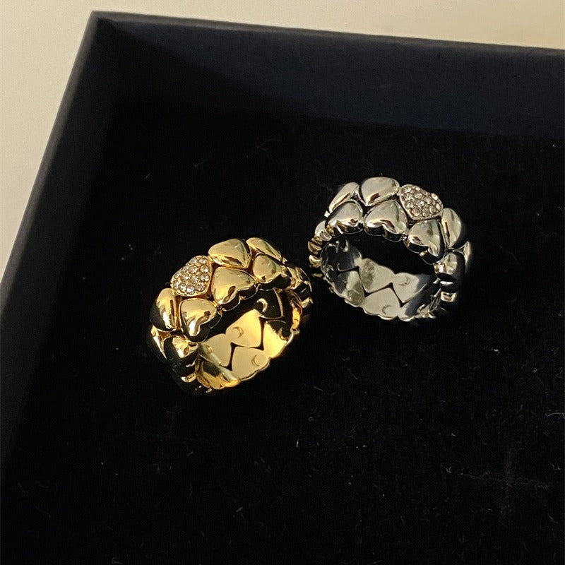 Vintage Double Lyered Heart Rh - DippedShop Wholesale - #8803