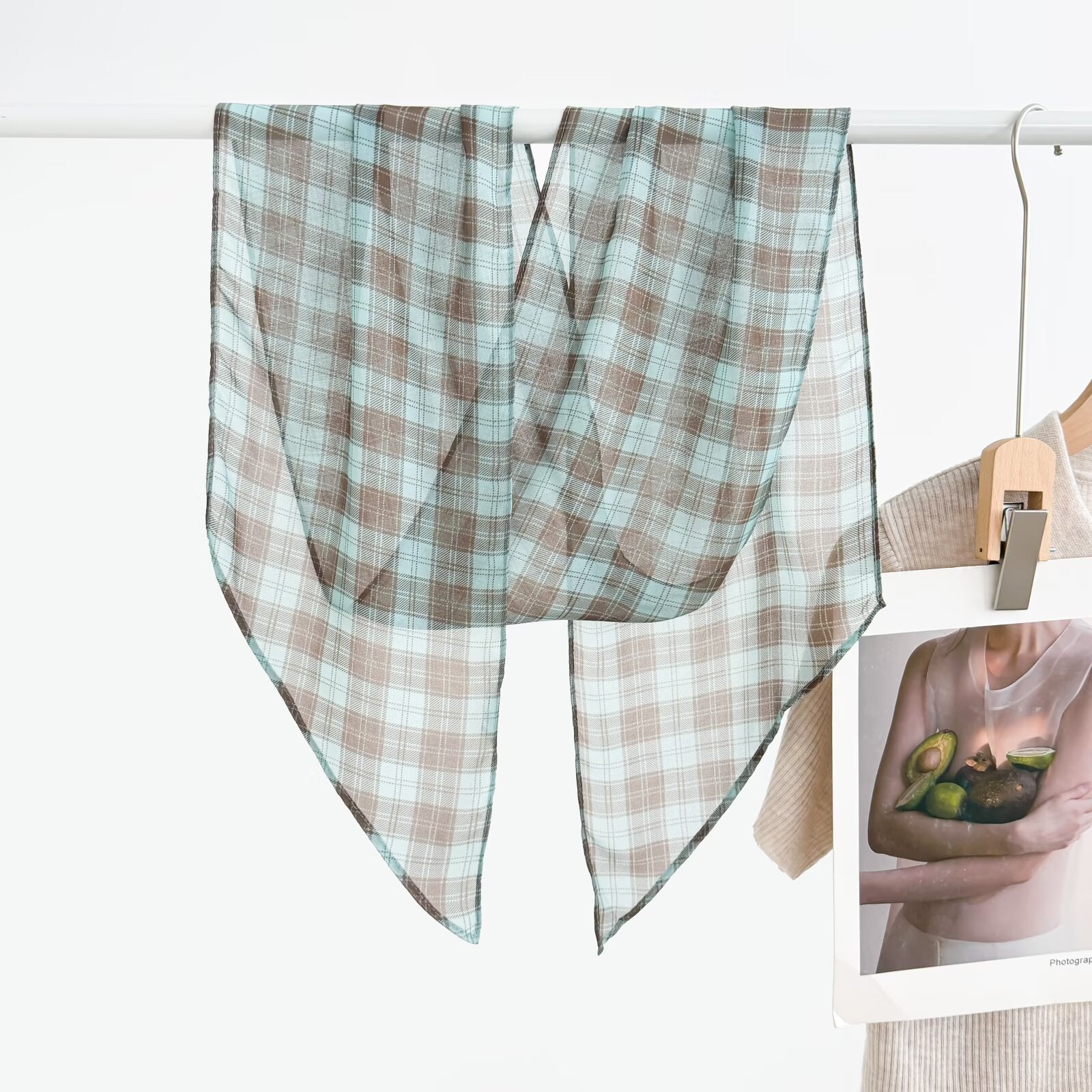 Simple Color Block Polka Dots Silk Scarf 6W6NSI216