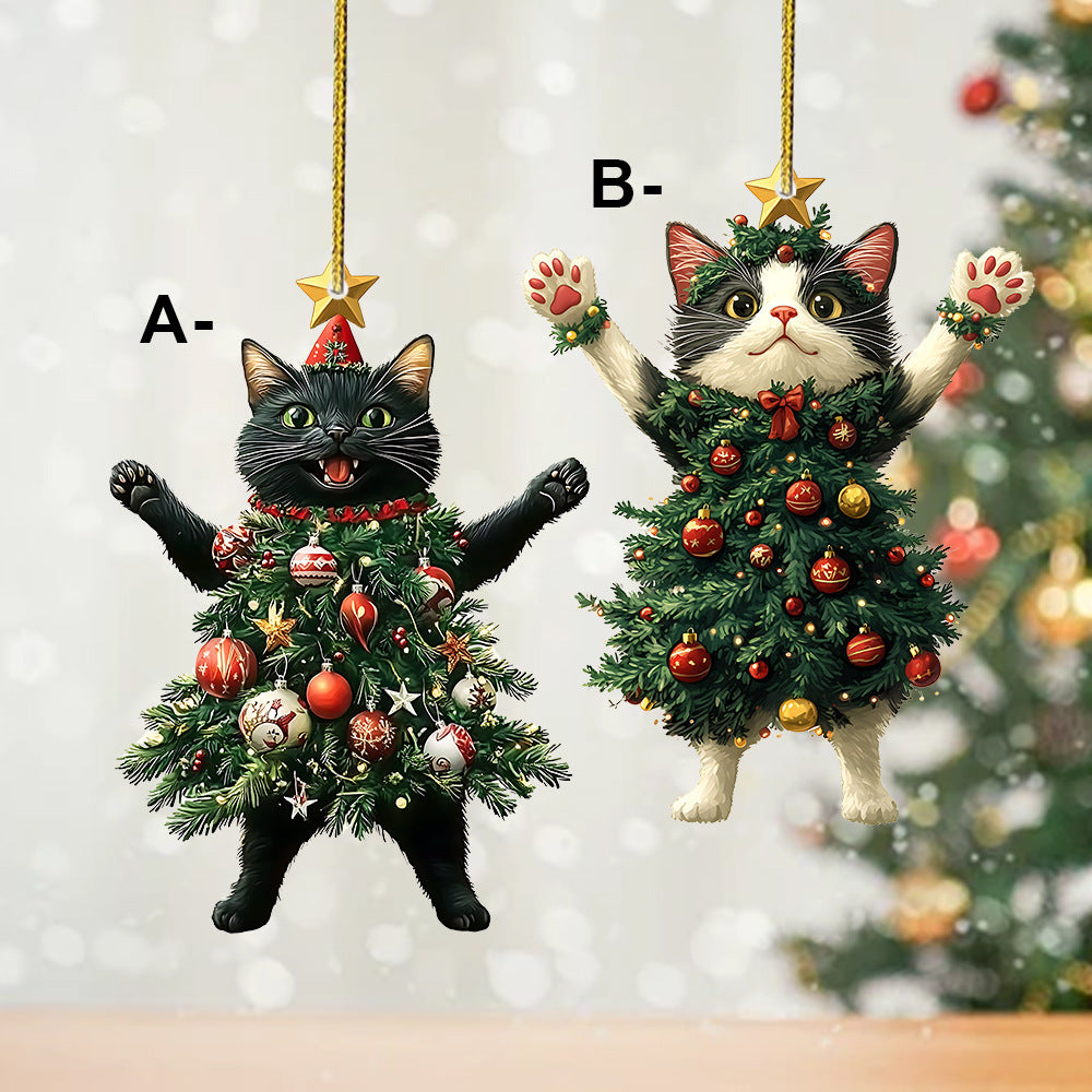 Christmas Tree Cat Christmas Haning Ornament 6H7HBW561