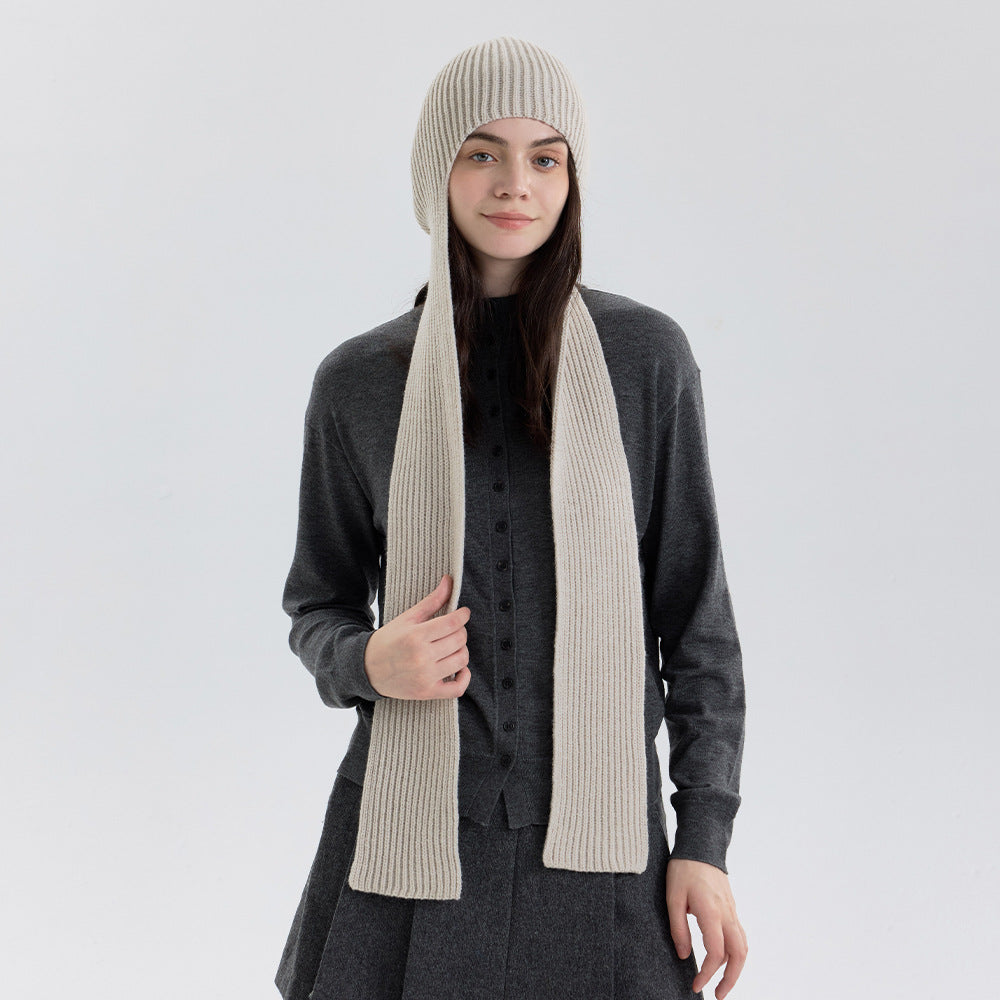 Stylish Solid Color Warm Hooded Scarf 6W6NSW252