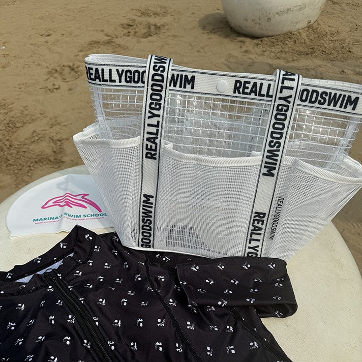 Stylish PVC Mesh Letters Strap Tote Bag 8CW6BBG475L