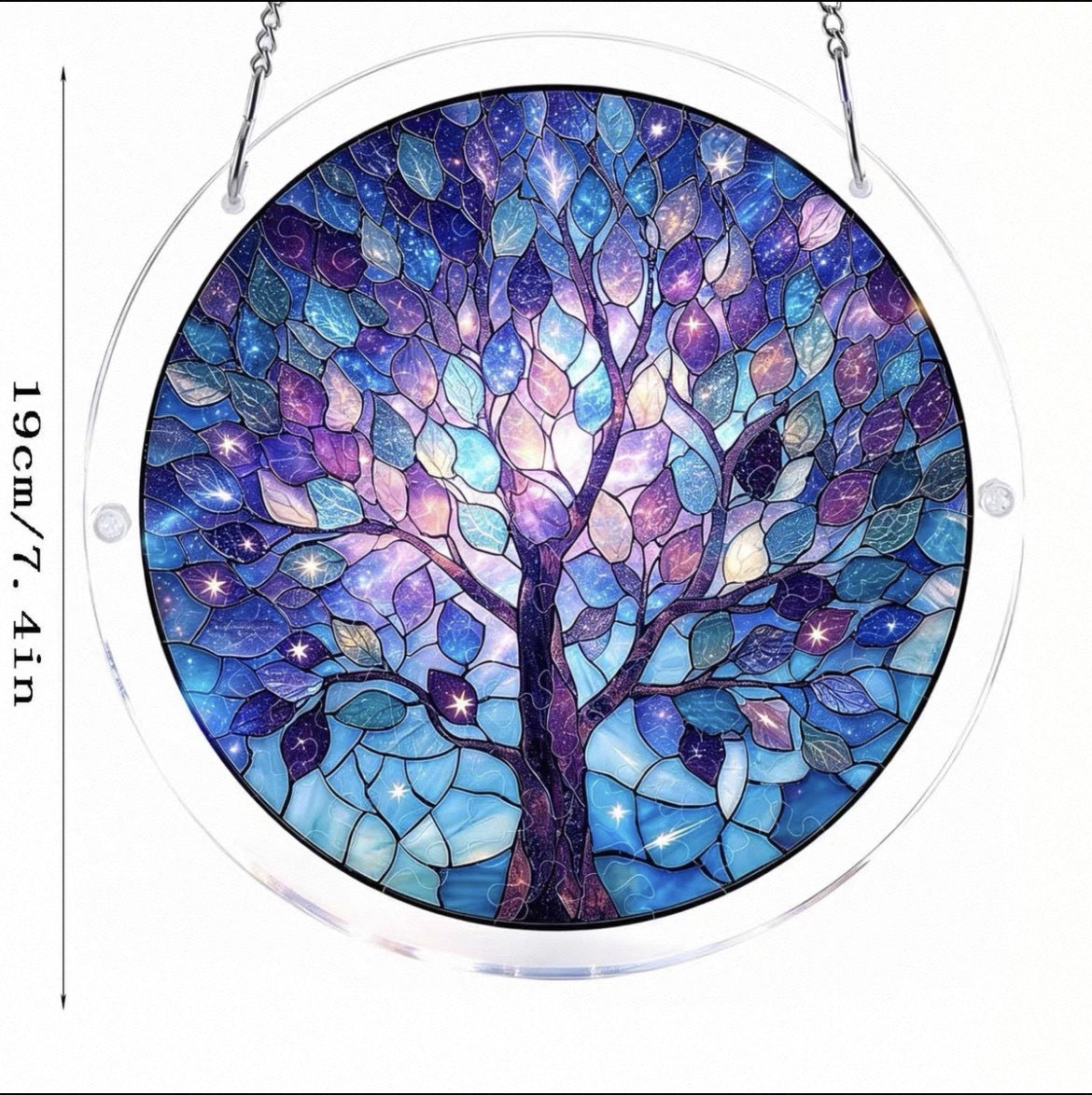 Colorful Stained Glass Style Puzzle Acrylic Suncatcher 6H7HLS181