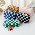 Plush Plaid Cosmetic Bag - DippedShop Wholesale - #4755