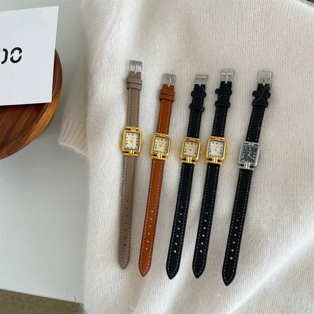 Leather Roman Numeral Watch - DippedShop Wholesale - #5155