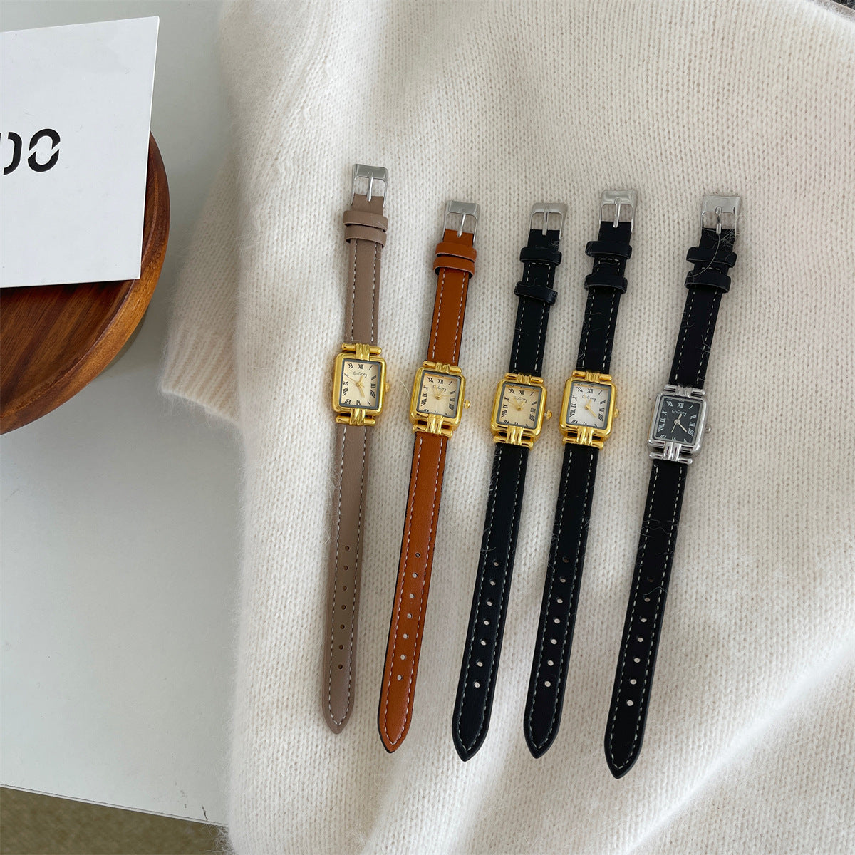 Leather Roman Numeral Watch - DippedShop Wholesale - #7923