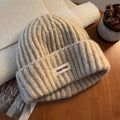 Casual Solid Color Thick Warm Knit Beanie Hat 6W6HAT547