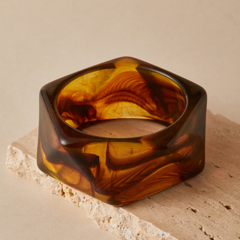 Vintage Geometric Resin Bangle - DippedShop Wholesale - #5715