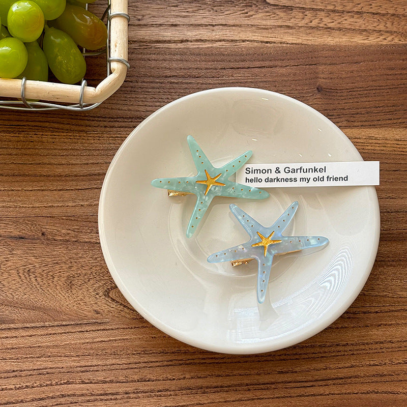 Blue Starfish Hair Clip - DippedShop Wholesale - #0611