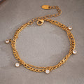 Stylish Double Layered Rhinest - DippedShop Wholesale - #9683