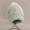 Luxury Rhinestone Angora Knit Beanie 6W6HAT696