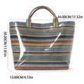 Vintage Straw Woven Waterproof PVC Tote Bag MK2BLW6W10BBG553
