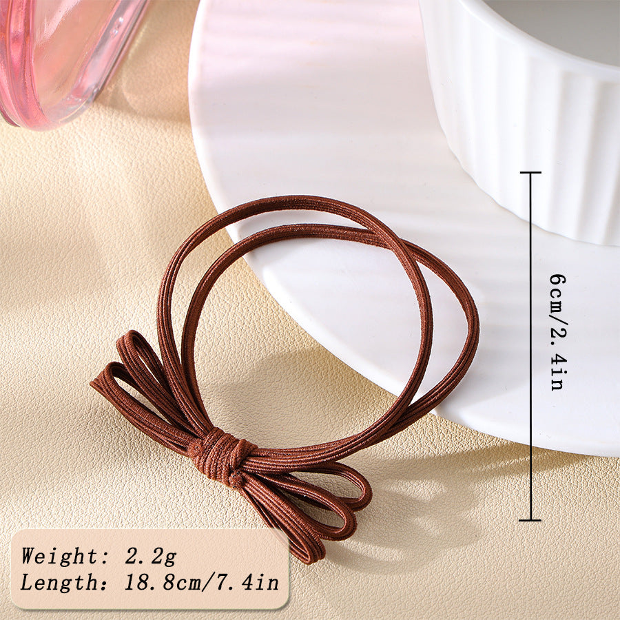 Minimalist Solid Color Bowknot Elastic Hair Tie MK2BW6W6HHT01