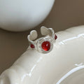 Totem Ethnic-Style Red Agate Ring 8ZA6JRG134L