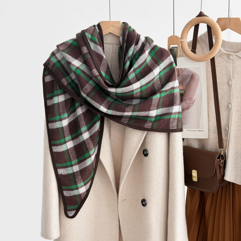 Plaid Triangle Scarf Wrap - DippedShop Wholesale - #8403