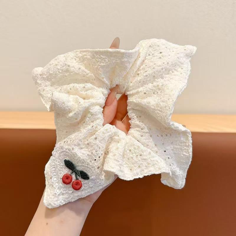 Cherry Lace Hair Scrunchie - DippedShop Wholesale - #8323