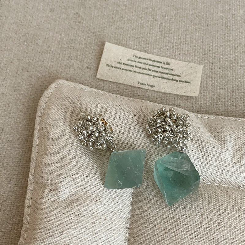 Natural Stone Dangle Earrings - DippedShop Wholesale - #0435