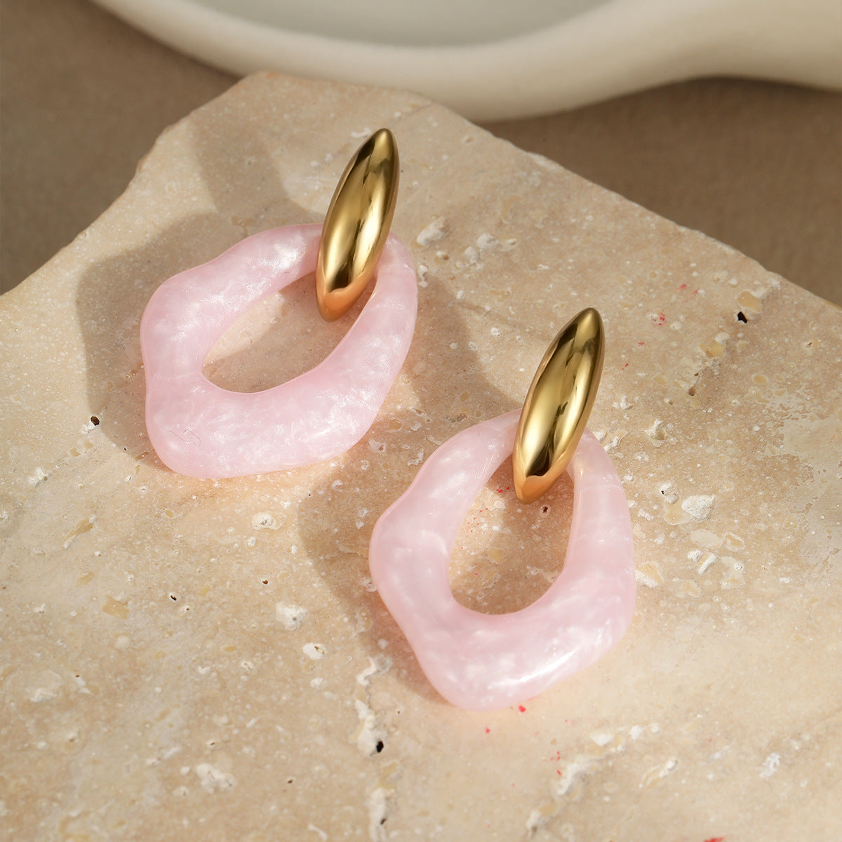 Geometric Resin Drop Earrings - DippedShop Wholesale - #2675