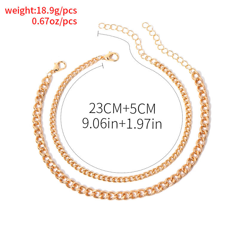 Fashion Double Layered Gold Pl - DippedShop Wholesale - #4515