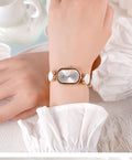Trendy Oval Quartz Irregular Chain Bnagle Watch MK2SSAS6W6JWA13