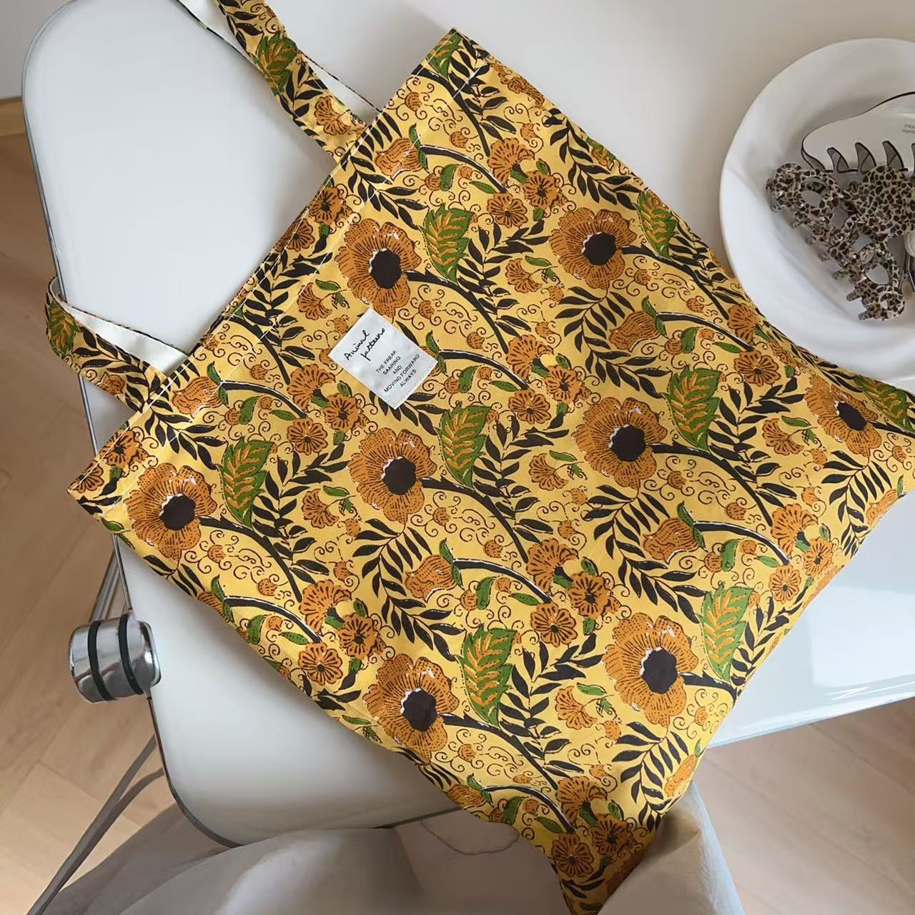 Flower Color Block Tote Bag - DippedShop Wholesale - #9011