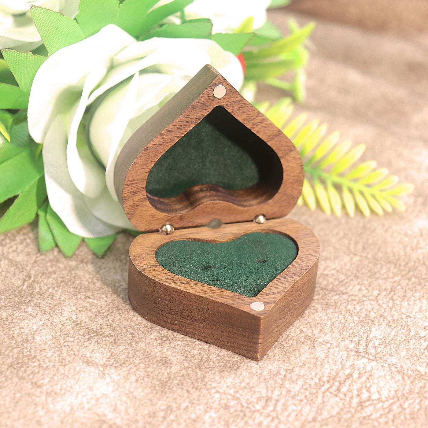 Heart Wooden Ring Box - DippedShop Wholesale - #4403