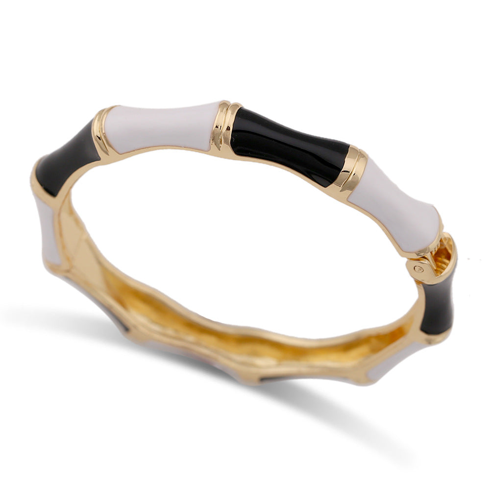 Trendy Wide Enamel Bangle - DippedShop Wholesale - #6147