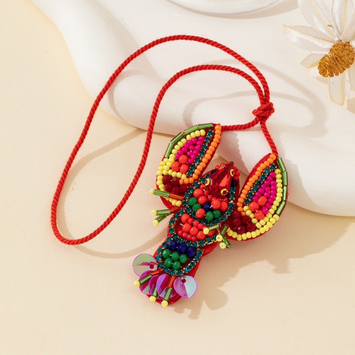 Beaded Lobster Bag Charm - DippedShop Wholesale - #1571