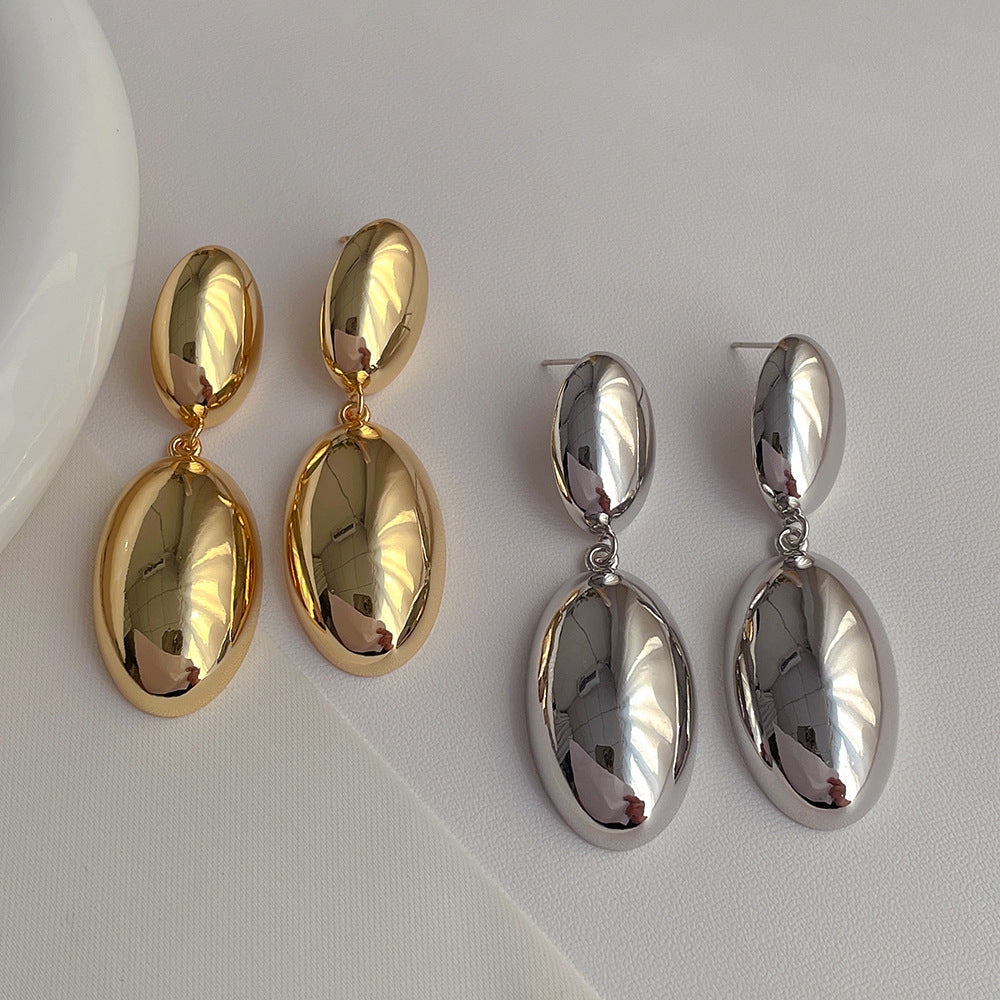 Vintage Smooth Metal Drop Earrings DPJE1840