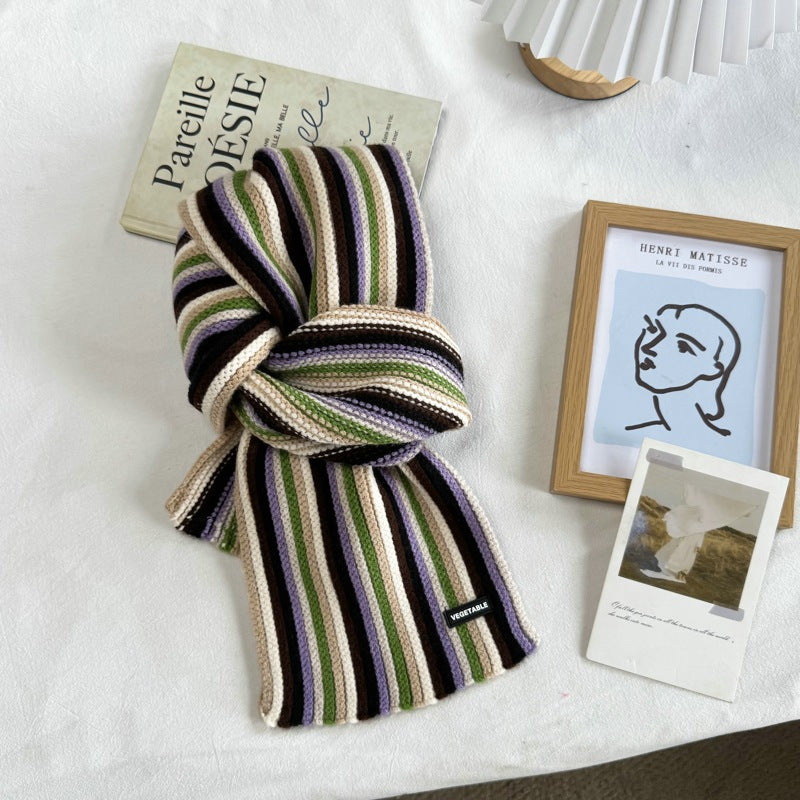 Striped Knit Scarf - DippedShop Wholesale - #3843