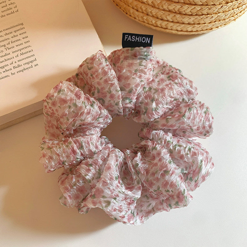 Pink Floral Scrunchie - DippedShop Wholesale - #1219