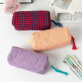 Retro Color Contrast Plaid Portable Pencil Pouch 6S10BOB1043