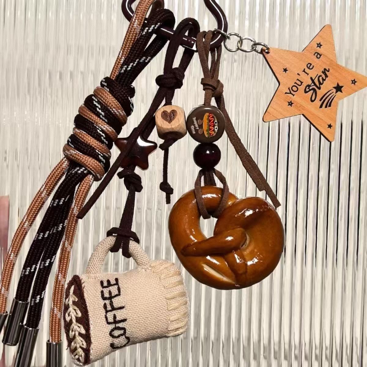 Cute Handbag Bread Pendant Keychain Bag Charm 6W10BBC398