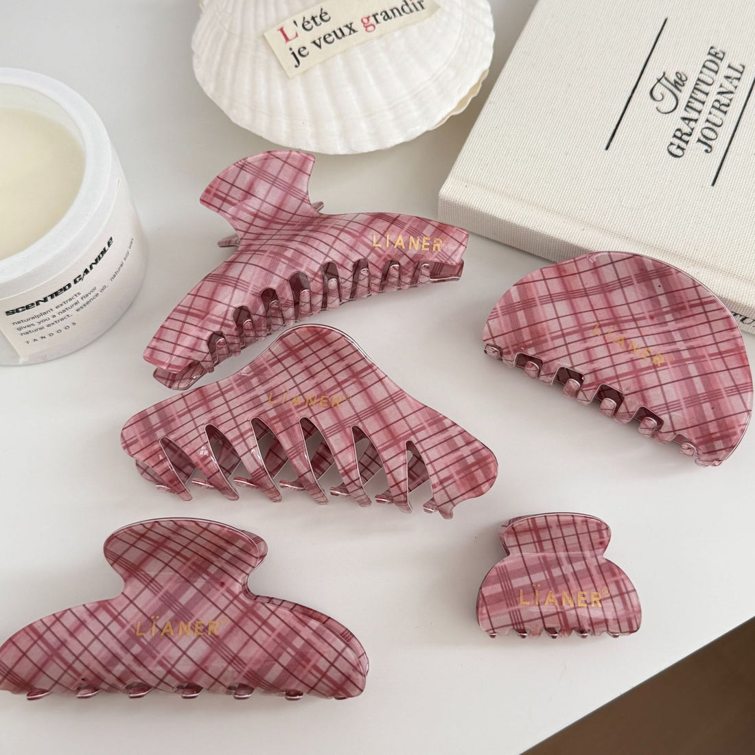 Retro Plaid Hair Claw - DippedShop Wholesale - #2563