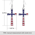 Trendy USA Flag Cross Pendant Dangle Earring 8ZA6JER191L
