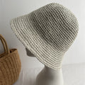 Minimalist Foldable Raffia Hat - DippedShop Wholesale - #5411