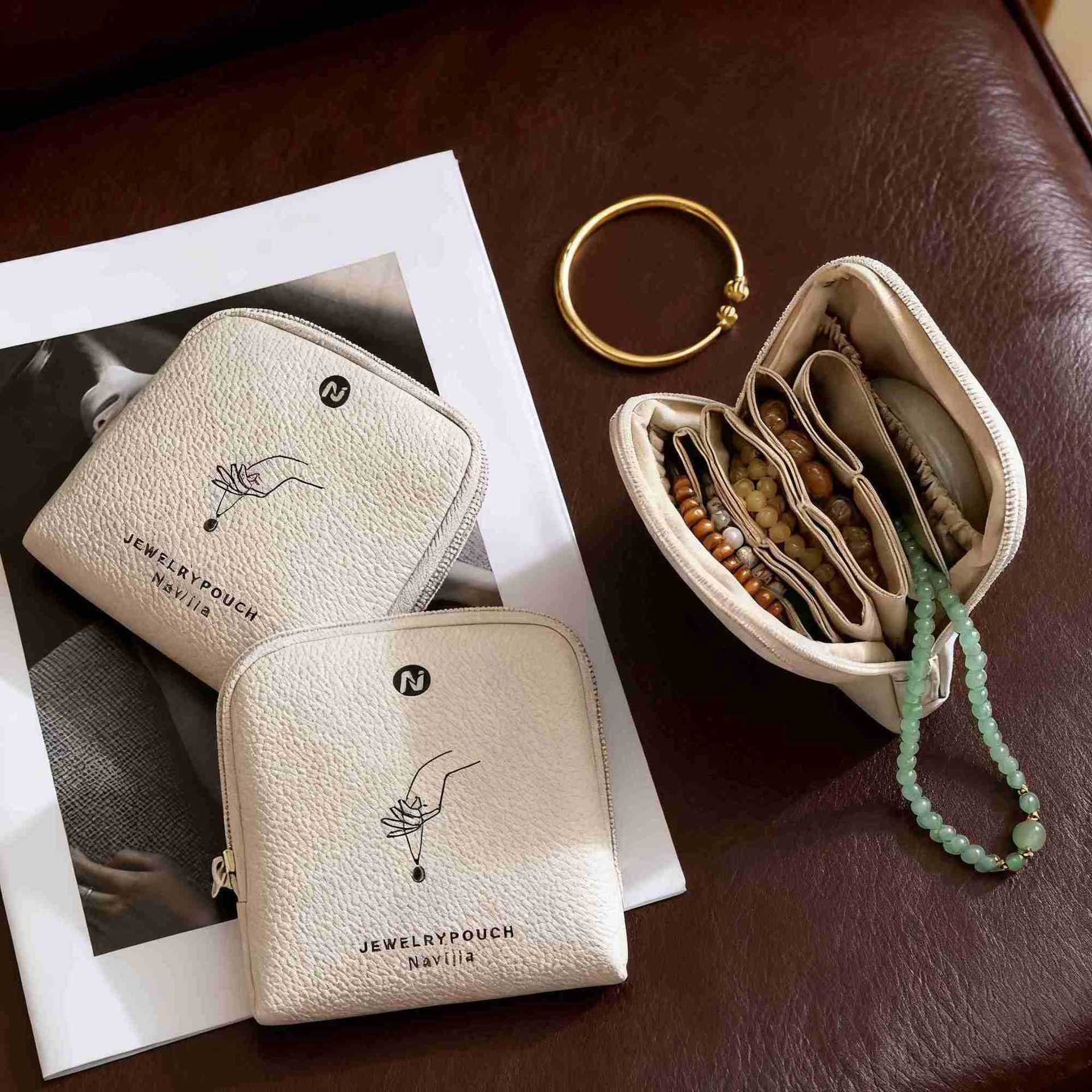 Cute Mini Letter Print Jewelry Organizer Bag 8CW6BOB297L