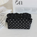 Stylish Polka Dots Print Ruffled Cosmetic Bag 6C5CO277